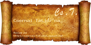 Csernai Tatjána névjegykártya